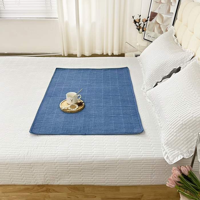 91家纺网 家纺一手货源 找家纺 （总）拾小柒 2025年新款全棉色织水洗棉隔脏姨妈垫护理垫床盖