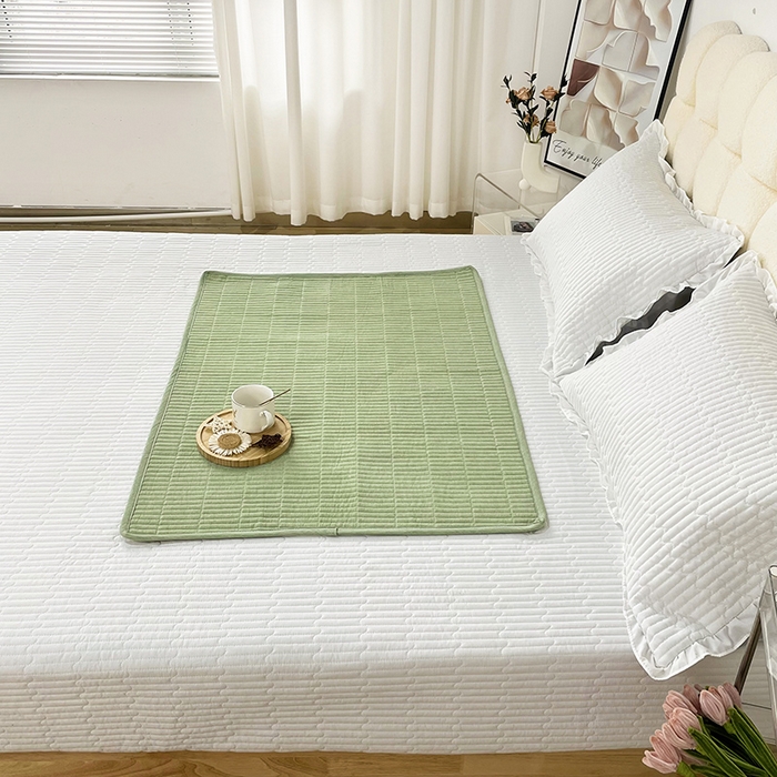 91家纺网 家纺一手货源 找家纺 （总）拾小柒 2025年新款全棉色织水洗棉隔脏姨妈垫护理垫床盖