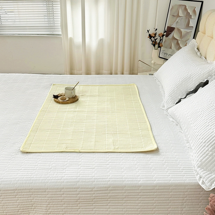 91家纺网 家纺一手货源 找家纺 （总）拾小柒 2025年新款全棉色织水洗棉隔脏姨妈垫护理垫床盖