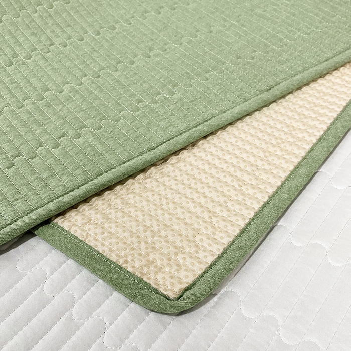 91家纺网 家纺一手货源 找家纺 拾小柒 2025年新款全棉色织水洗棉隔脏姨妈垫护理垫床盖 浅绿色 不防水款