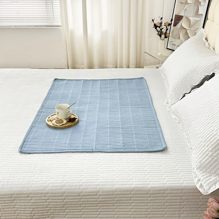 91家纺网 家纺一手货源 找家纺 （总）拾小柒 2025年新款全棉色织水洗棉隔脏姨妈垫护理垫床盖