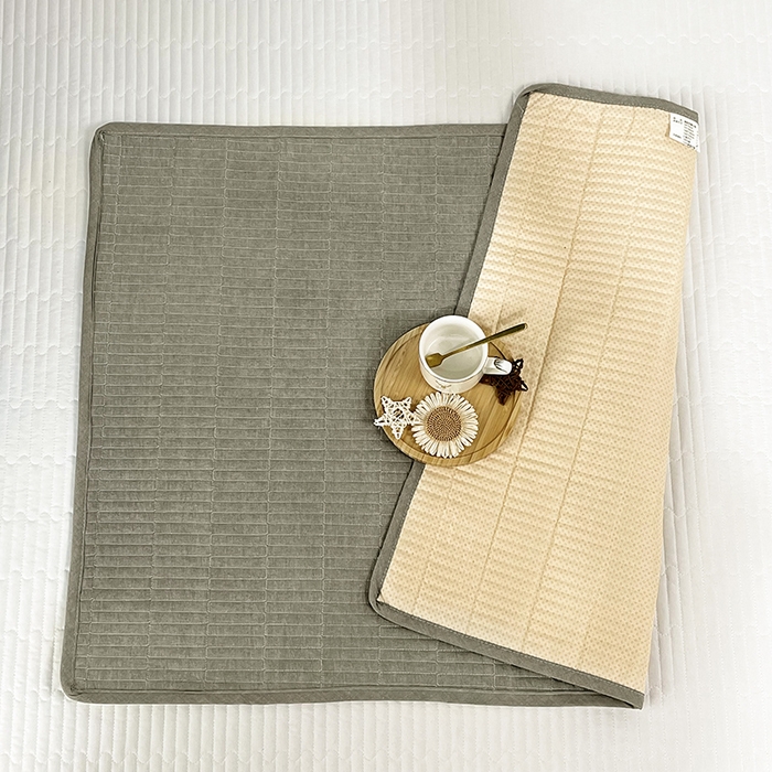 91家纺网 家纺一手货源 找家纺 拾小柒 2025年新款全棉色织水洗棉隔脏姨妈垫护理垫床盖 青灰色 防水款