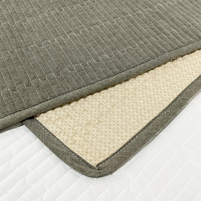 91家纺网 家纺一手货源 找家纺 拾小柒 2025年新款全棉色织水洗棉隔脏姨妈垫护理垫床盖 青灰色 不防水款