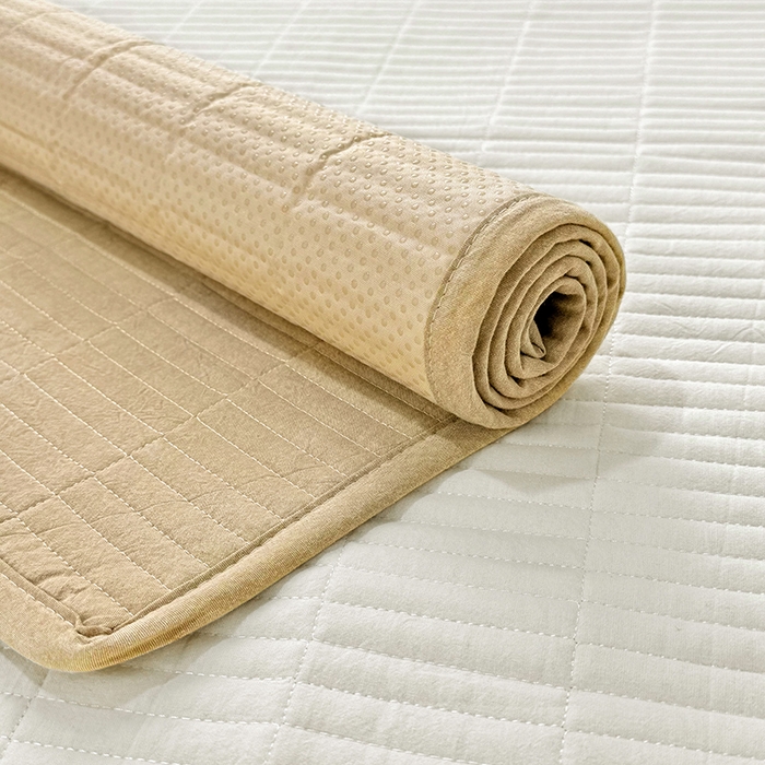 91家纺网 家纺一手货源 找家纺 拾小柒 2025年新款全棉色织水洗棉隔脏姨妈垫护理垫床盖 卡其色 防水款