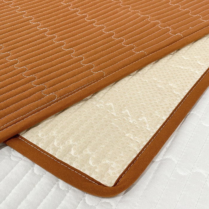 91家纺网 家纺一手货源 找家纺 拾小柒 2025年新款全棉色织水洗棉隔脏姨妈垫护理垫床盖 焦糖色 不防水款