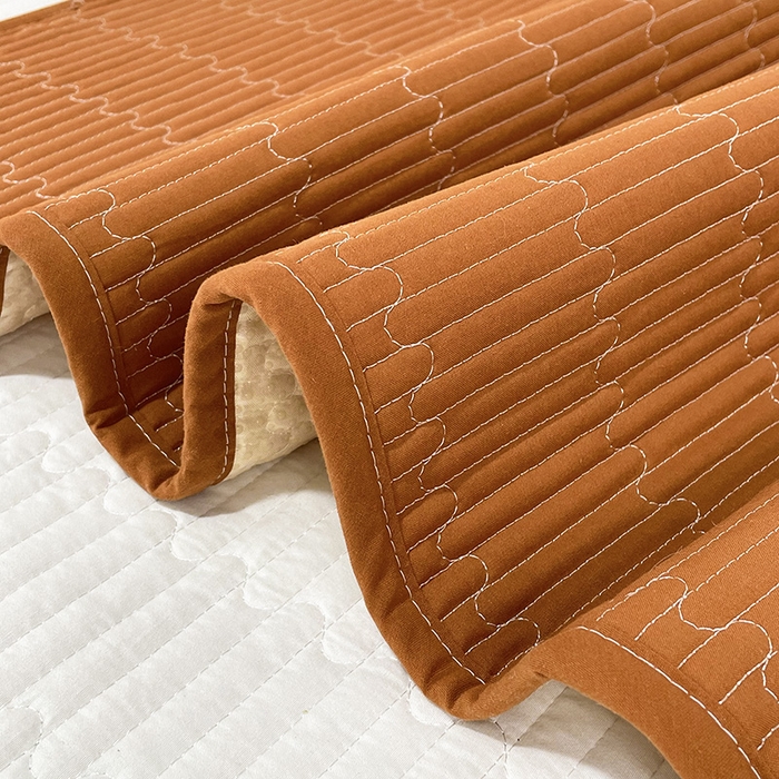 91家纺网 家纺一手货源 找家纺 拾小柒 2025年新款全棉色织水洗棉隔脏姨妈垫护理垫床盖 焦糖色 不防水款