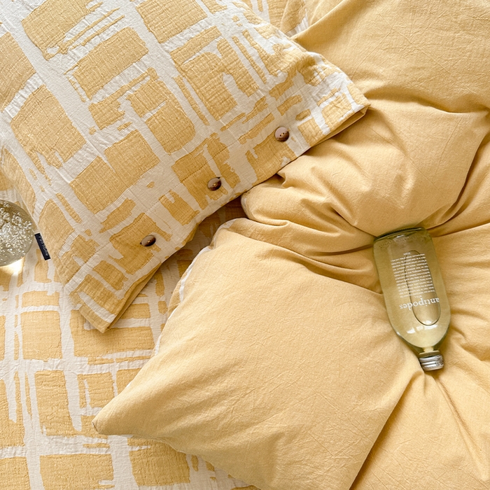 91家纺网 家纺一手货源 找家纺 （总）贝尔 PELLHOME 欧几里得全棉简约北欧几何空气提花三层纱四件套纯色系（可抖音代发）