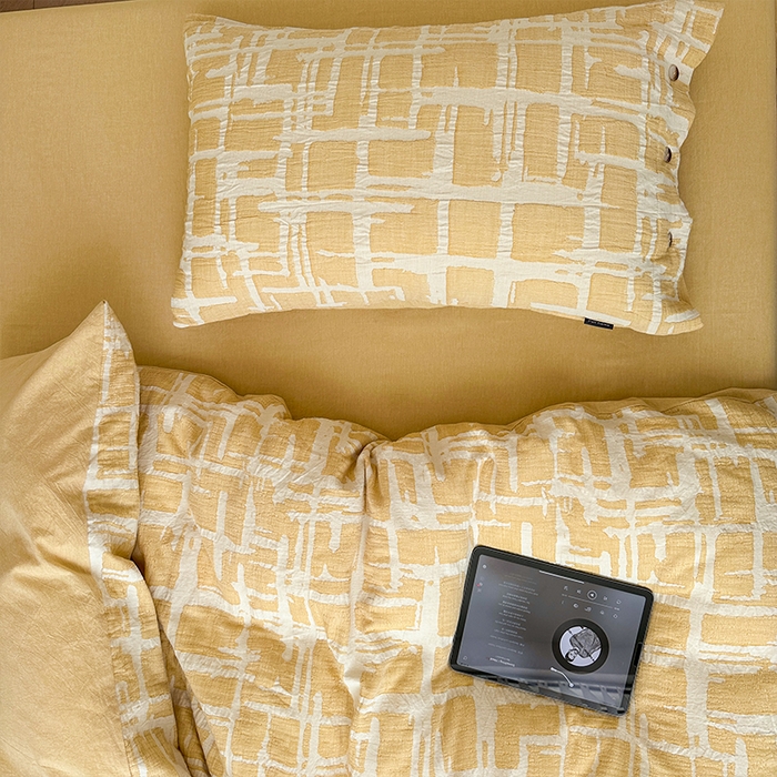 91家纺网 家纺一手货源 找家纺 （总）贝尔 PELLHOME 欧几里得全棉简约北欧几何空气提花三层纱四件套纯色系（可抖音代发）