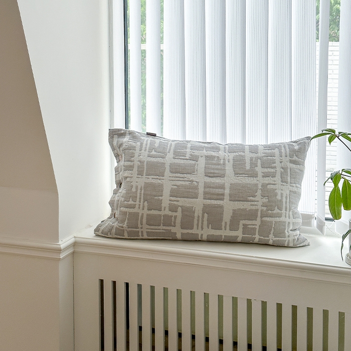 91家纺网 家纺一手货源 找家纺 贝尔 PELLHOME 欧几里得全棉简约北欧几何空气提花三层纱四件套纯色系（可抖音代发） 欧几里得-灰