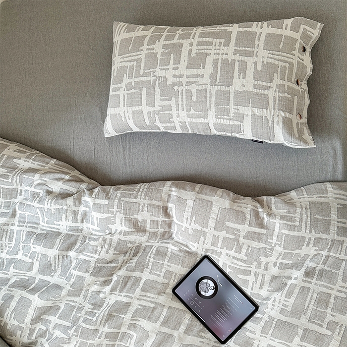 91家纺网 家纺一手货源 找家纺 贝尔 PELLHOME 欧几里得全棉简约北欧几何空气提花三层纱四件套纯色系（可抖音代发） 欧几里得-灰