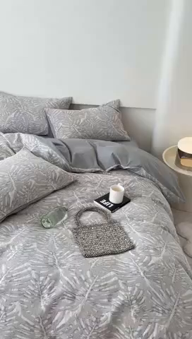 91家纺网 家纺一手货源 找家纺 （总）贝尔 PELLHOME 全棉提花椰风华夫格四件套（可抖音代发）