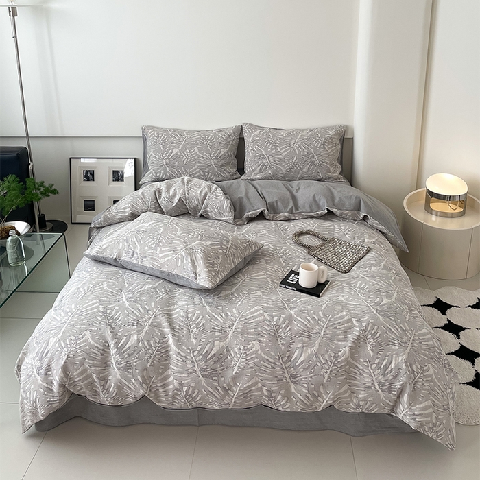 （总）贝尔 PELLHOME 全棉提花椰风华夫格四件套（可抖音代发）