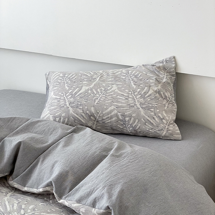 91家纺网 家纺一手货源 找家纺 （总）贝尔 PELLHOME 全棉提花椰风华夫格四件套（可抖音代发）