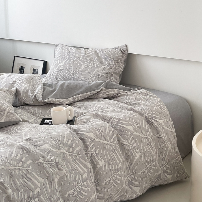 91家纺网 家纺一手货源 找家纺 （总）贝尔 PELLHOME 全棉提花椰风华夫格四件套（可抖音代发）