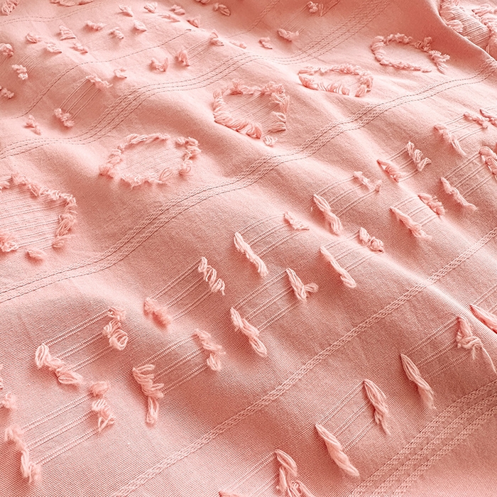 91家纺网 家纺一手货源 找家纺 贝尔 PELLHOME 车妮尔全棉剪花提花四件套外贸民宿小红书风格套件（可抖音代发） 车妮尔-粉