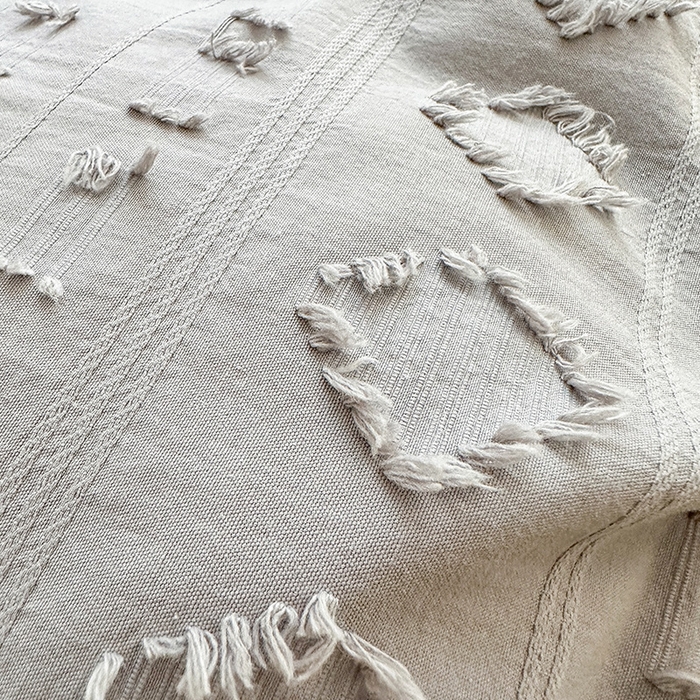 91家纺网 家纺一手货源 找家纺 贝尔 PELLHOME 车妮尔全棉剪花提花四件套外贸民宿小红书风格套件（可抖音代发） 车妮尔-灰