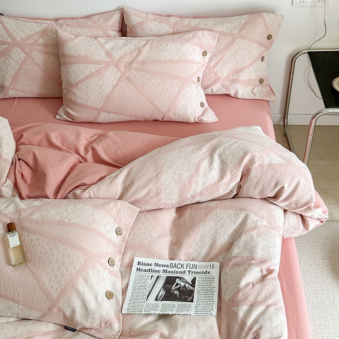 91家纺网 家纺一手货源 找家纺 （总）贝尔 PELLHOME 全棉三层纱提花四件套-埃菲尔系列AB版均为全棉提花面料（可抖音代发）