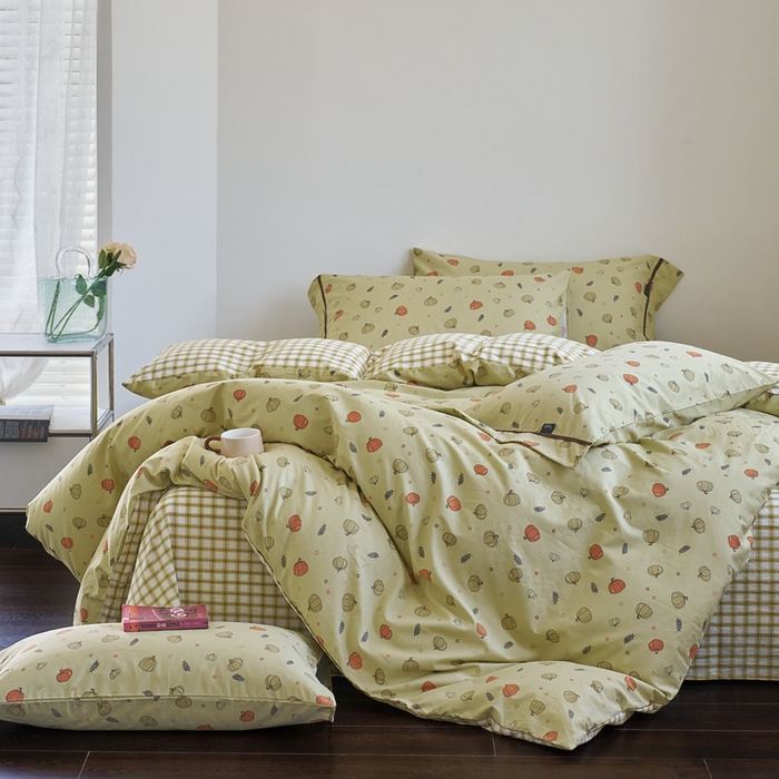 91家纺网 家纺一手货源 找家纺 （总）贝尔 PELLHOME 全棉13376水洗+全棉色织水洗棉-织带款四件套（可抖音代发）