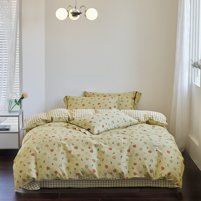 91家纺网 家纺一手货源 找家纺 （总）贝尔 PELLHOME 全棉13376水洗+全棉色织水洗棉-织带款四件套（可抖音代发）