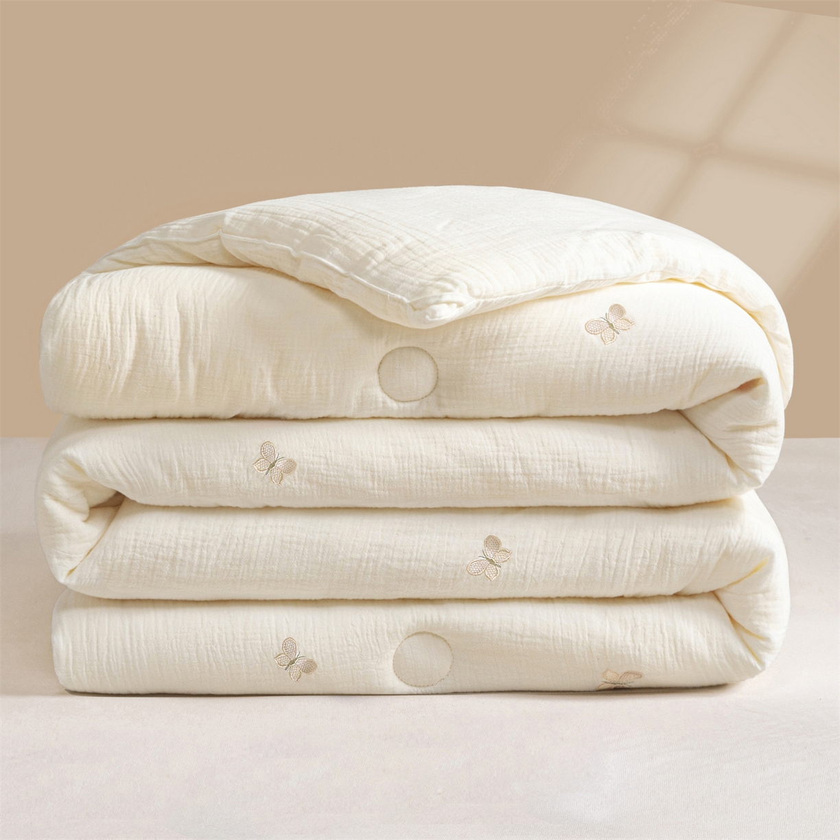 91家纺网 家纺一手货源 找家纺 创优家纺 2025新款专版绣花全棉满绣刺绣21%大豆被纯棉被芯被子春秋被加厚冬被夏被直播 福蝶