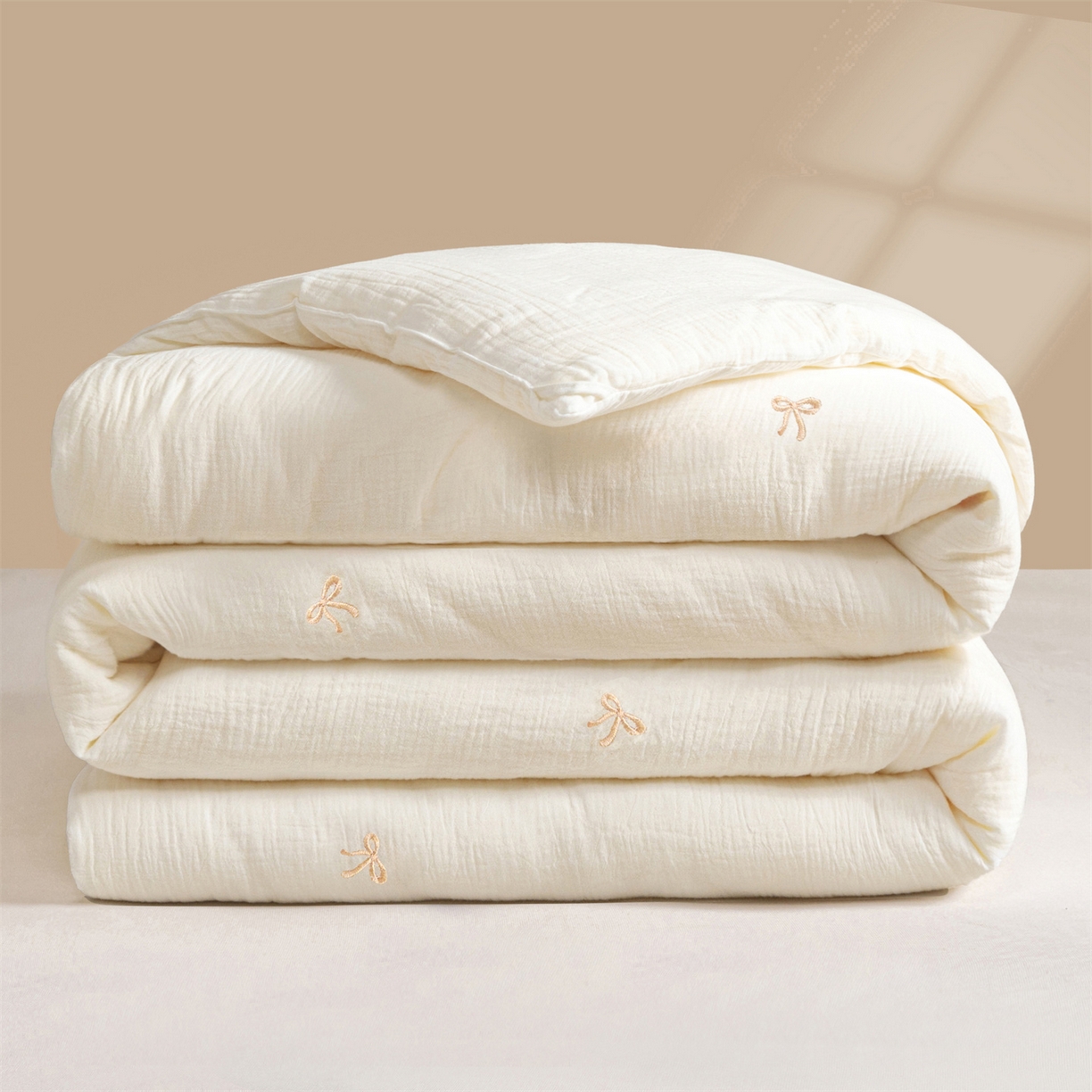 91家纺网 家纺一手货源 找家纺 创优家纺 2025新款专版绣花全棉满绣刺绣21%大豆被纯棉被芯被子春秋被加厚冬被夏被直播 蝴蝶结