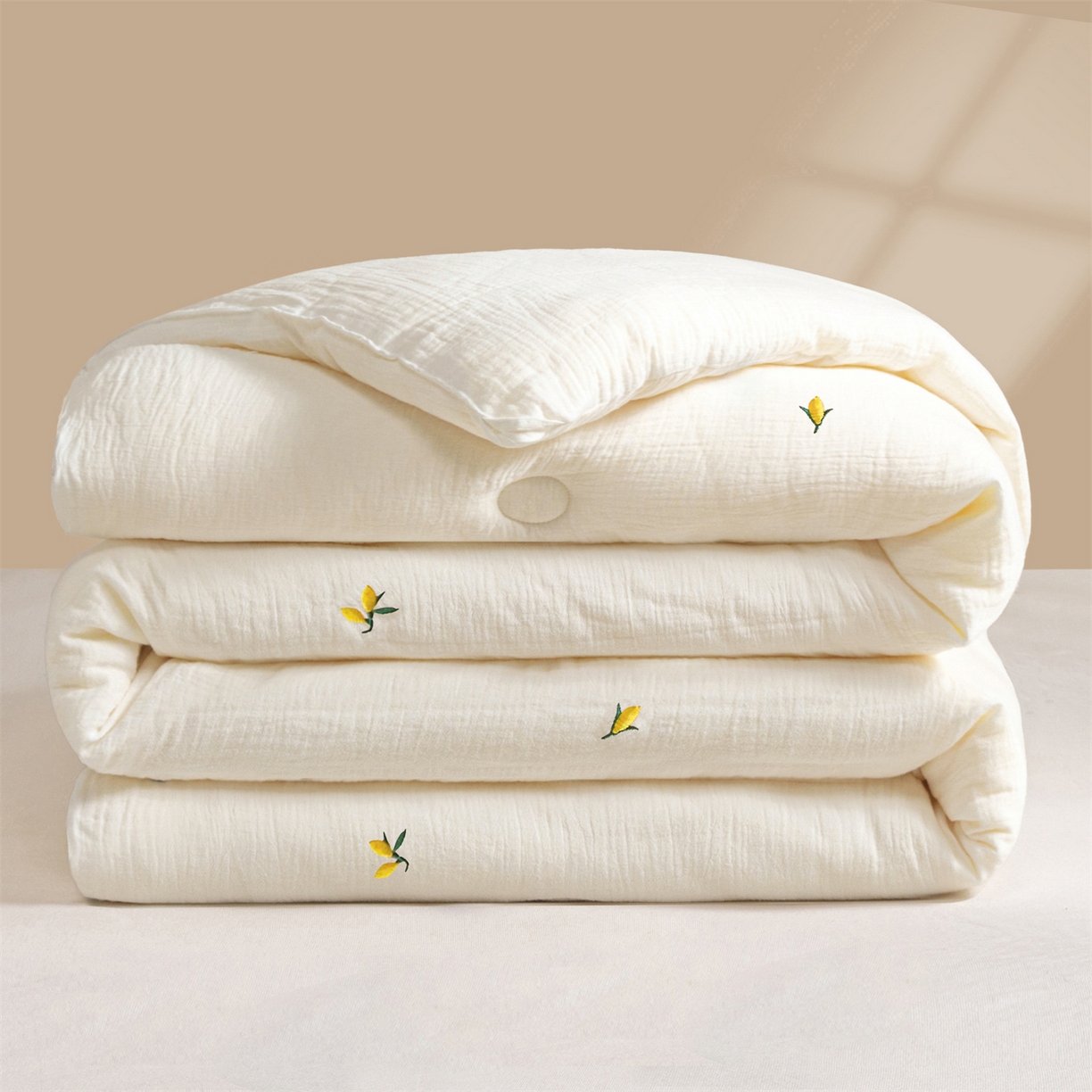 91家纺网 家纺一手货源 找家纺 创优家纺 2025新款专版绣花全棉满绣刺绣21%大豆被纯棉被芯被子春秋被加厚冬被夏被直播 黄花絮