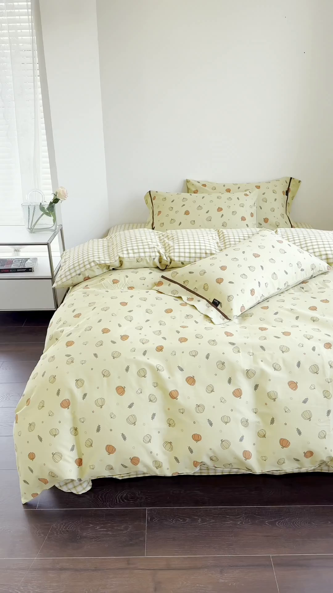 91家纺网 家纺一手货源 找家纺 贝尔 PELLHOME 全棉13376水洗+全棉色织水洗棉-织带款四件套（可抖音代发） 贝贝南瓜