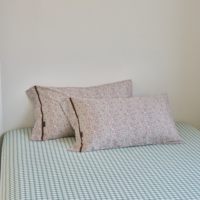 91家纺网 家纺一手货源 找家纺 贝尔 PELLHOME 全棉13376水洗+全棉色织水洗棉-织带款四件套（可抖音代发） 丁香粉紫