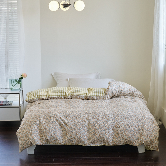 91家纺网 家纺一手货源 找家纺 贝尔 PELLHOME 全棉13376水洗+全棉色织水洗棉-织带款四件套（可抖音代发） 丁香咖