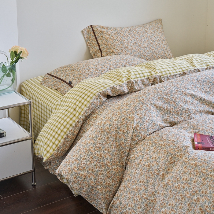 91家纺网 家纺一手货源 找家纺 贝尔 PELLHOME 全棉13376水洗+全棉色织水洗棉-织带款四件套（可抖音代发） 丁香咖