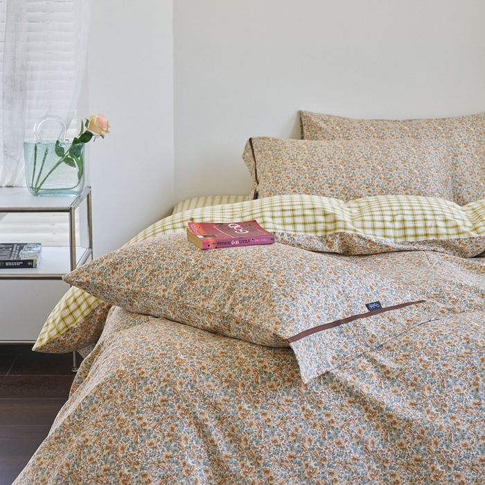 91家纺网 家纺一手货源 找家纺 贝尔 PELLHOME 全棉13376水洗+全棉色织水洗棉-织带款四件套（可抖音代发） 丁香咖