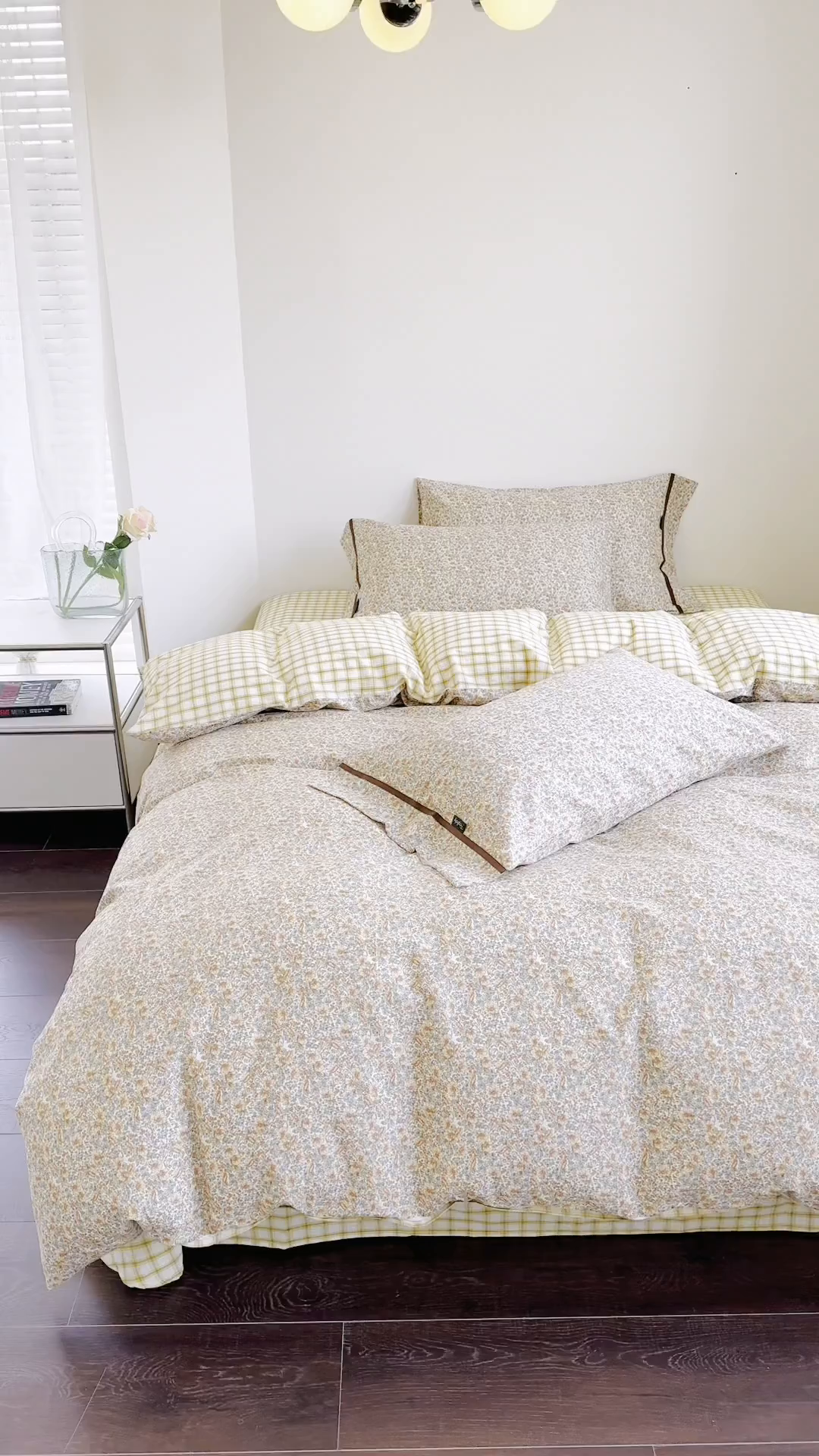 91家纺网 家纺一手货源 找家纺 贝尔 PELLHOME 全棉13376水洗+全棉色织水洗棉-织带款四件套（可抖音代发） 丁香咖