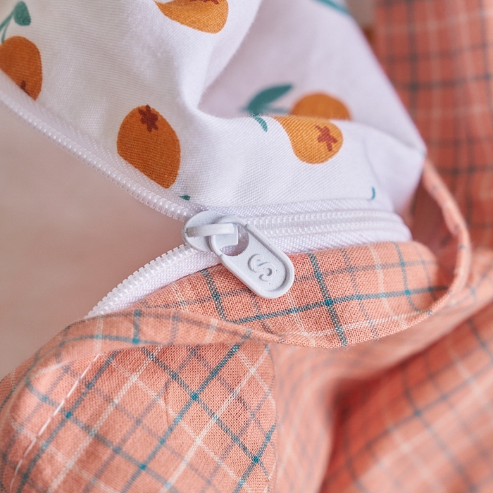 91家纺网 家纺一手货源 找家纺 贝尔 PELLHOME 全棉13376水洗+全棉色织水洗棉-织带款四件套（可抖音代发） 柑橙橘