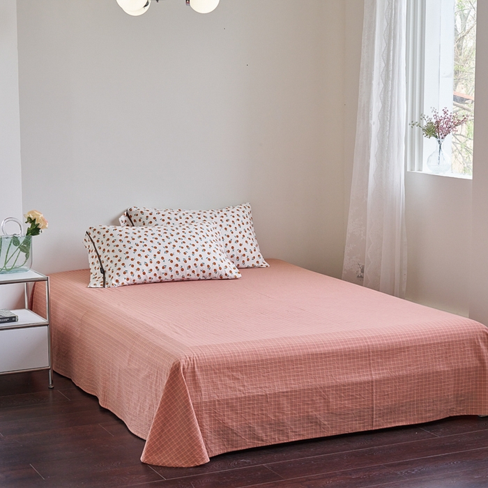 91家纺网 家纺一手货源 找家纺 贝尔 PELLHOME 全棉13376水洗+全棉色织水洗棉-织带款四件套（可抖音代发） 柑橙橘