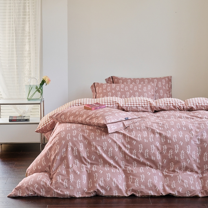 91家纺网 家纺一手货源 找家纺 贝尔 PELLHOME 全棉13376水洗+全棉色织水洗棉-织带款四件套（可抖音代发） 国宝茶