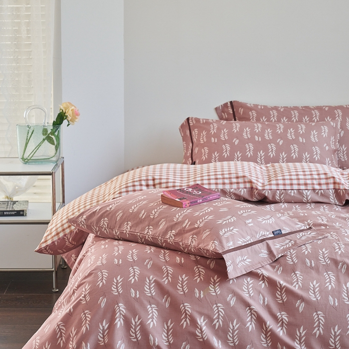 91家纺网 家纺一手货源 找家纺 贝尔 PELLHOME 全棉13376水洗+全棉色织水洗棉-织带款四件套（可抖音代发） 国宝茶