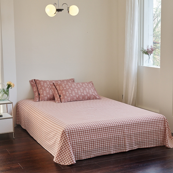 91家纺网 家纺一手货源 找家纺 贝尔 PELLHOME 全棉13376水洗+全棉色织水洗棉-织带款四件套（可抖音代发） 国宝茶