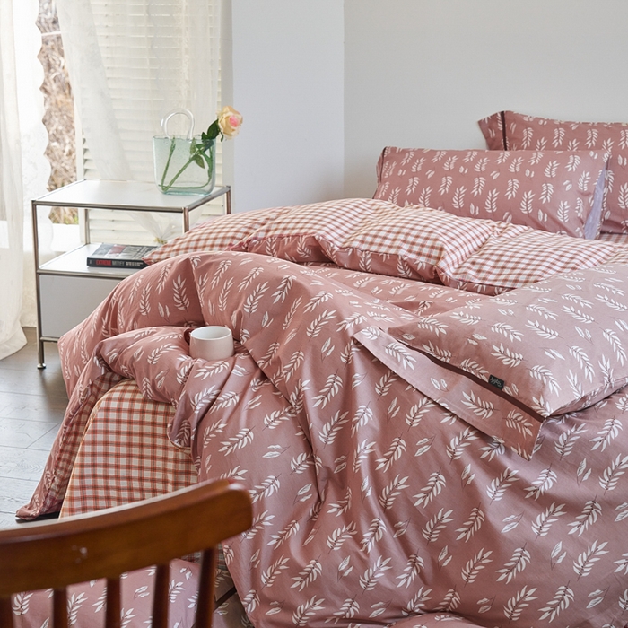 91家纺网 家纺一手货源 找家纺 贝尔 PELLHOME 全棉13376水洗+全棉色织水洗棉-织带款四件套（可抖音代发） 国宝茶