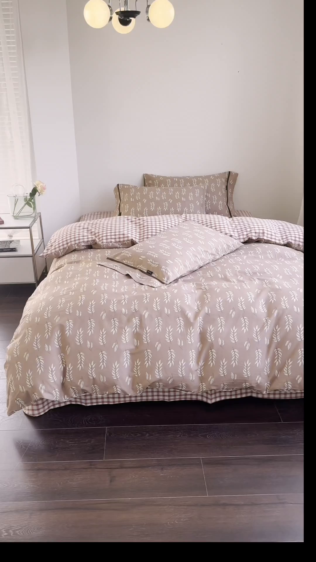 91家纺网 家纺一手货源 找家纺 贝尔 PELLHOME 全棉13376水洗+全棉色织水洗棉-织带款四件套（可抖音代发） 国宝茶