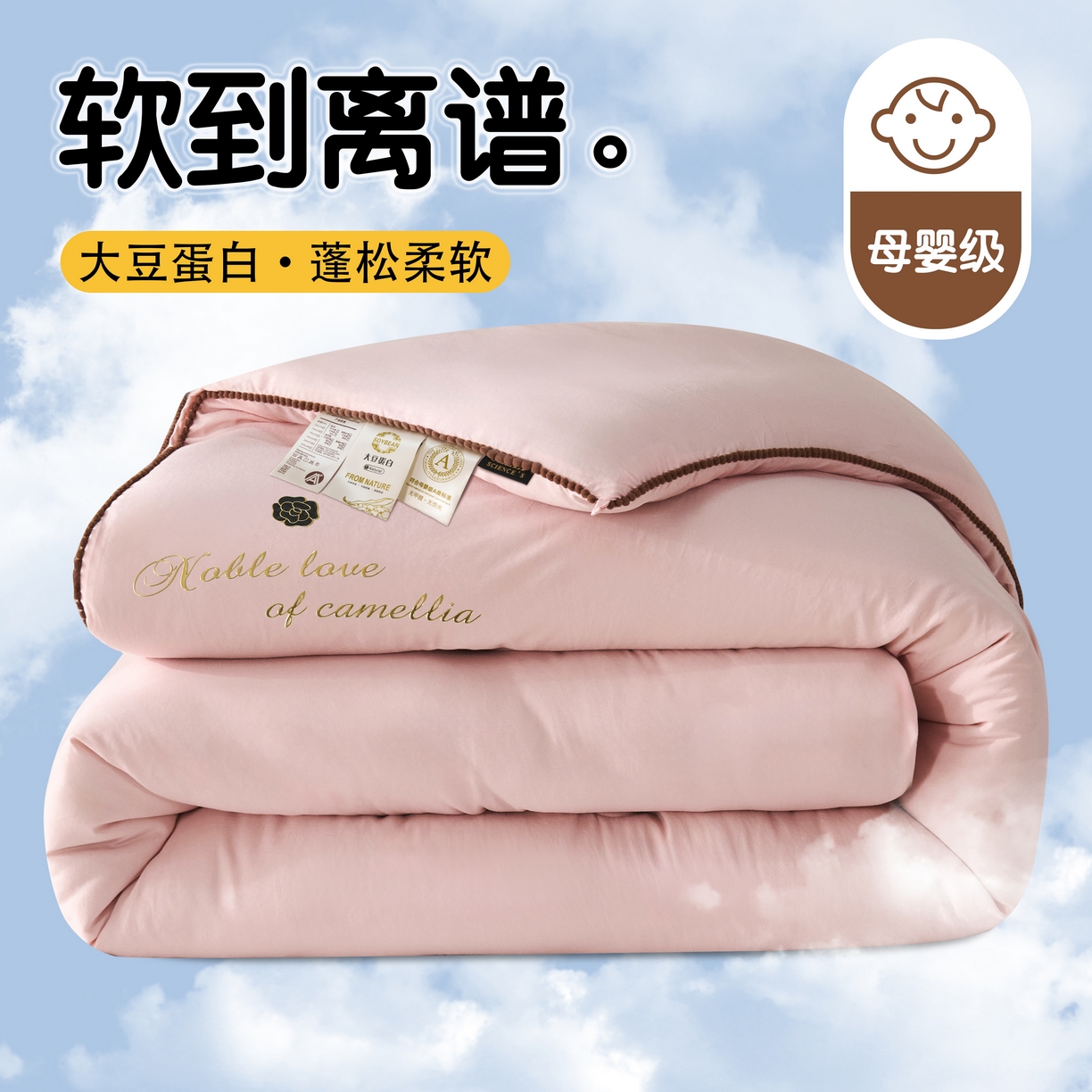 91家纺网 家纺一手货源 找家纺 （总）爱诗诺家纺 2025年新款3D立体烫画亲肤保暖云纱棉大豆被被子被芯