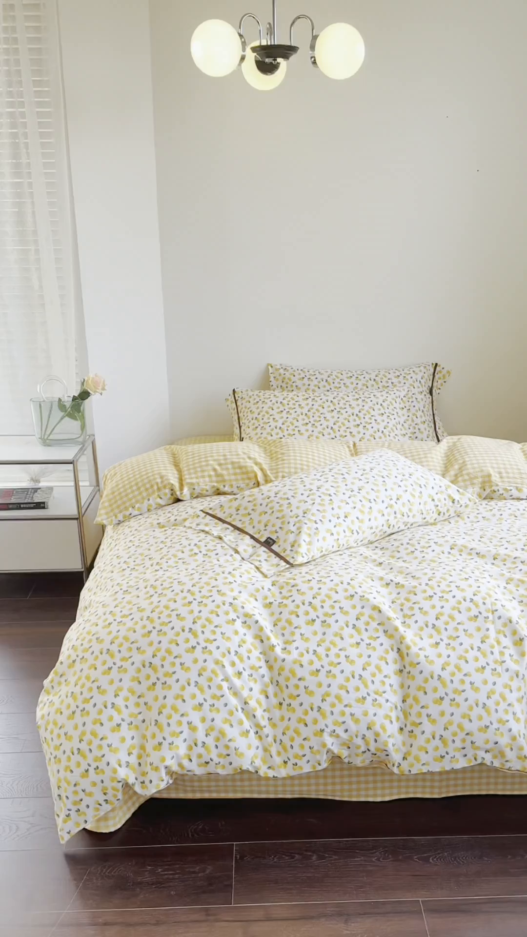 91家纺网 家纺一手货源 找家纺 贝尔 PELLHOME 全棉13376水洗+全棉色织水洗棉-织带款四件套（可抖音代发） 柠檬糖黄