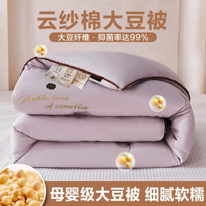 91家纺网 家纺一手货源 找家纺 （总）爱诗诺家纺 2025年新款3D立体烫画亲肤保暖云纱棉大豆被被子被芯