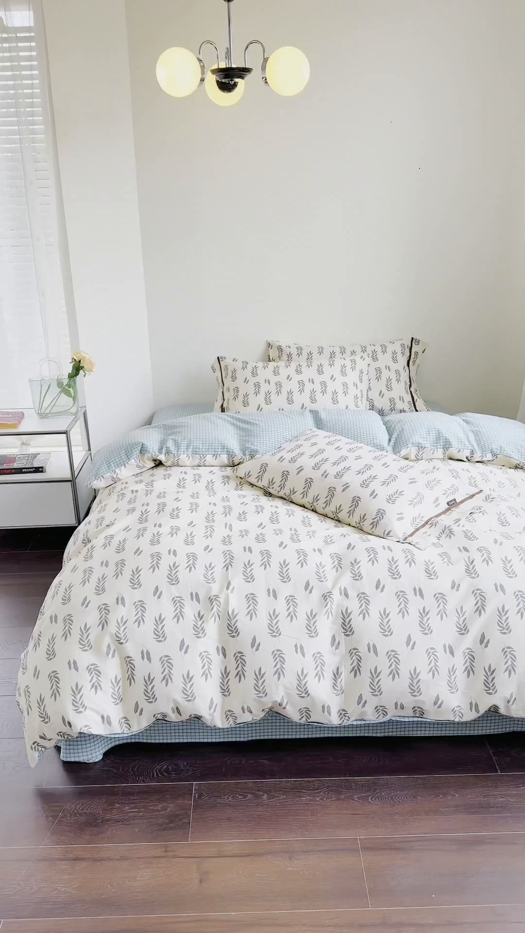 91家纺网 家纺一手货源 找家纺 贝尔 PELLHOME 全棉13376水洗+全棉色织水洗棉-织带款四件套（可抖音代发） 钱布雷蓝