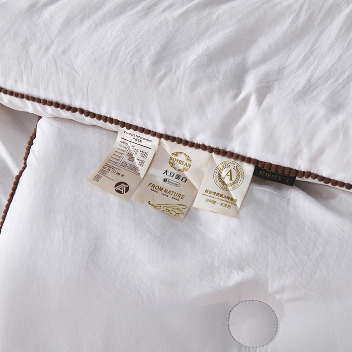 91家纺网 家纺一手货源 找家纺 爱诗诺家纺 2025年新款3D立体烫画亲肤保暖云纱棉大豆被被子被芯 云纱棉-白（主图2）