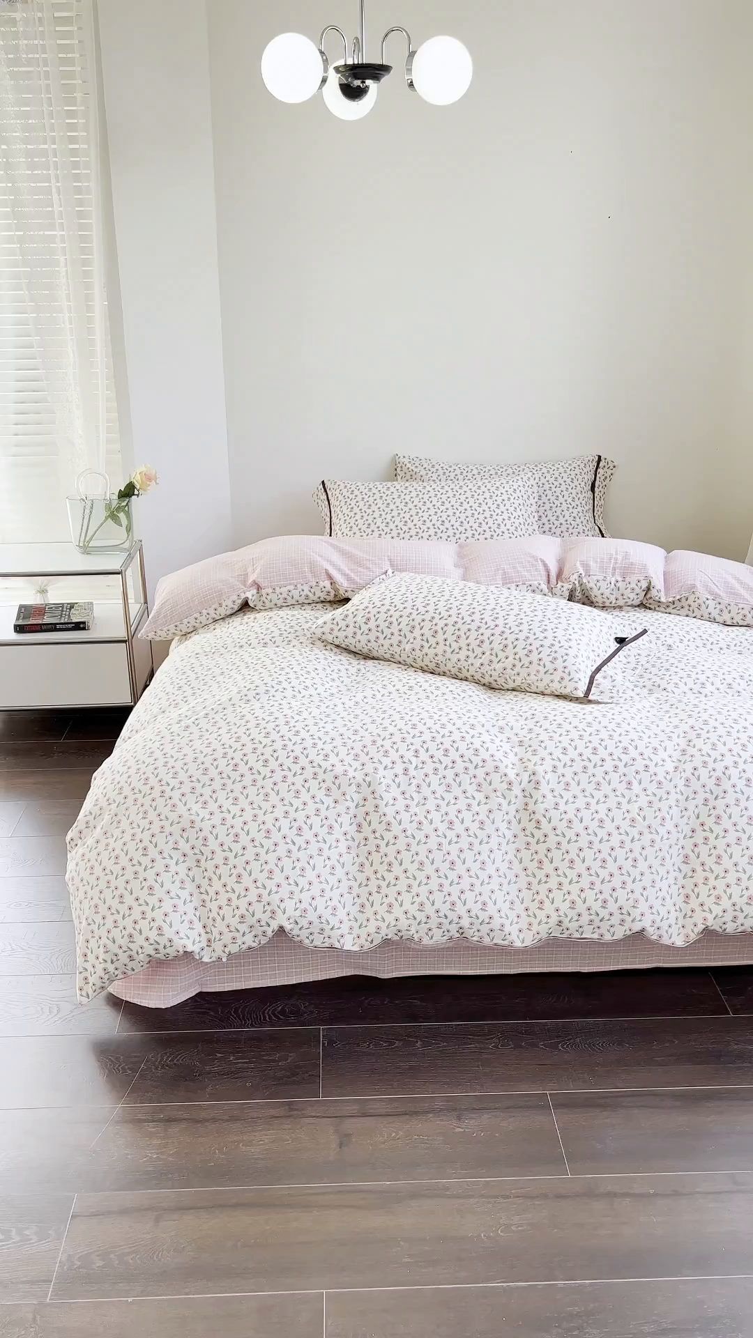 91家纺网 家纺一手货源 找家纺 贝尔 PELLHOME 全棉13376水洗+全棉色织水洗棉-织带款四件套（可抖音代发） 柔和桃