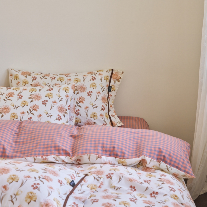 91家纺网 家纺一手货源 找家纺 贝尔 PELLHOME 全棉13376水洗+全棉色织水洗棉-织带款四件套（可抖音代发） 沙漠花粉红