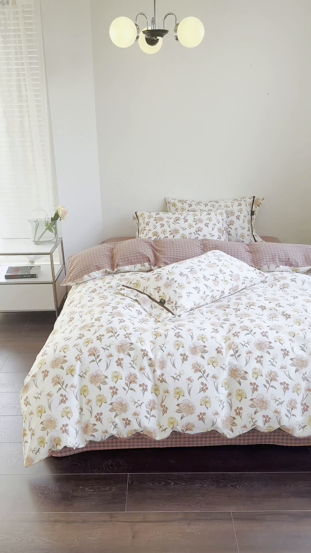 91家纺网 家纺一手货源 找家纺 贝尔 PELLHOME 全棉13376水洗+全棉色织水洗棉-织带款四件套（可抖音代发） 沙漠花粉红