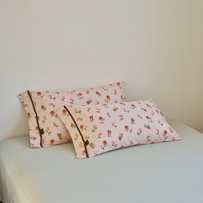 91家纺网 家纺一手货源 找家纺 贝尔 PELLHOME 全棉13376水洗+全棉色织水洗棉-织带款四件套（可抖音代发） 烟仃玫瑰-粉