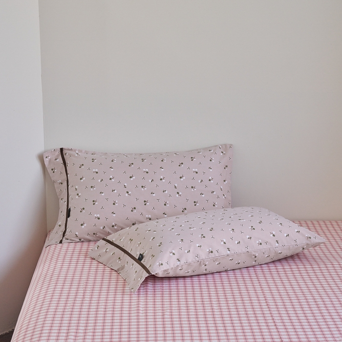 91家纺网 家纺一手货源 找家纺 贝尔 PELLHOME 全棉13376水洗+全棉色织水洗棉-织带款四件套（可抖音代发） 樱桃粉