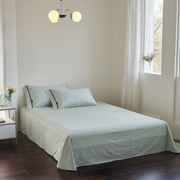 91家纺网 家纺一手货源 找家纺 贝尔 PELLHOME 全棉13376水洗+全棉色织水洗棉-织带款四件套（可抖音代发） 樱桃青柠